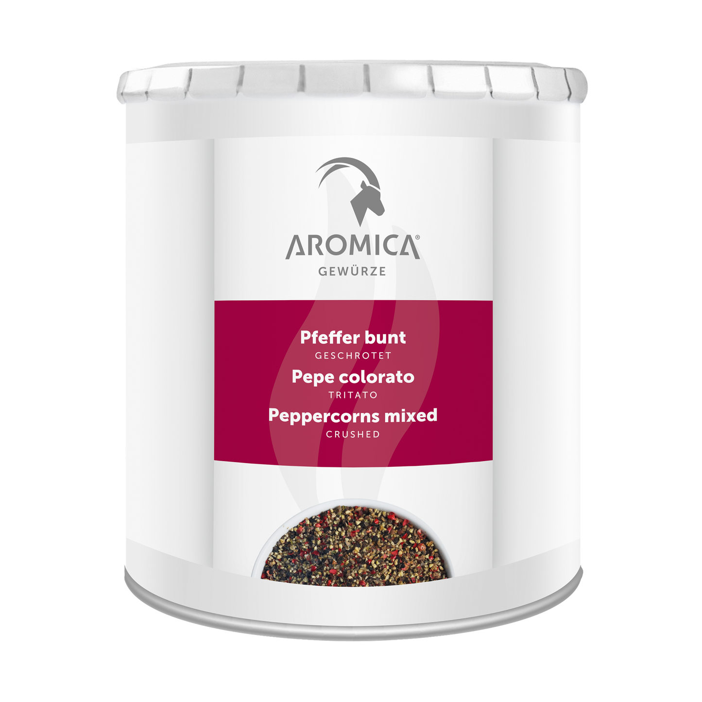 Pfeffer, bunt, geschrotet