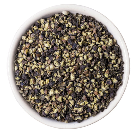 Pfeffer, schwarz, geschrotet